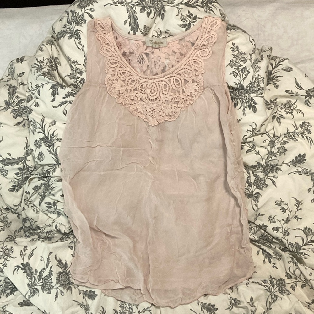 Pale pink bellambia silk sleeveless top